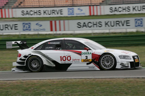 Tom Kristensen i sin nye DTM Audi, han satte den tredje bedste tid på andendagen.